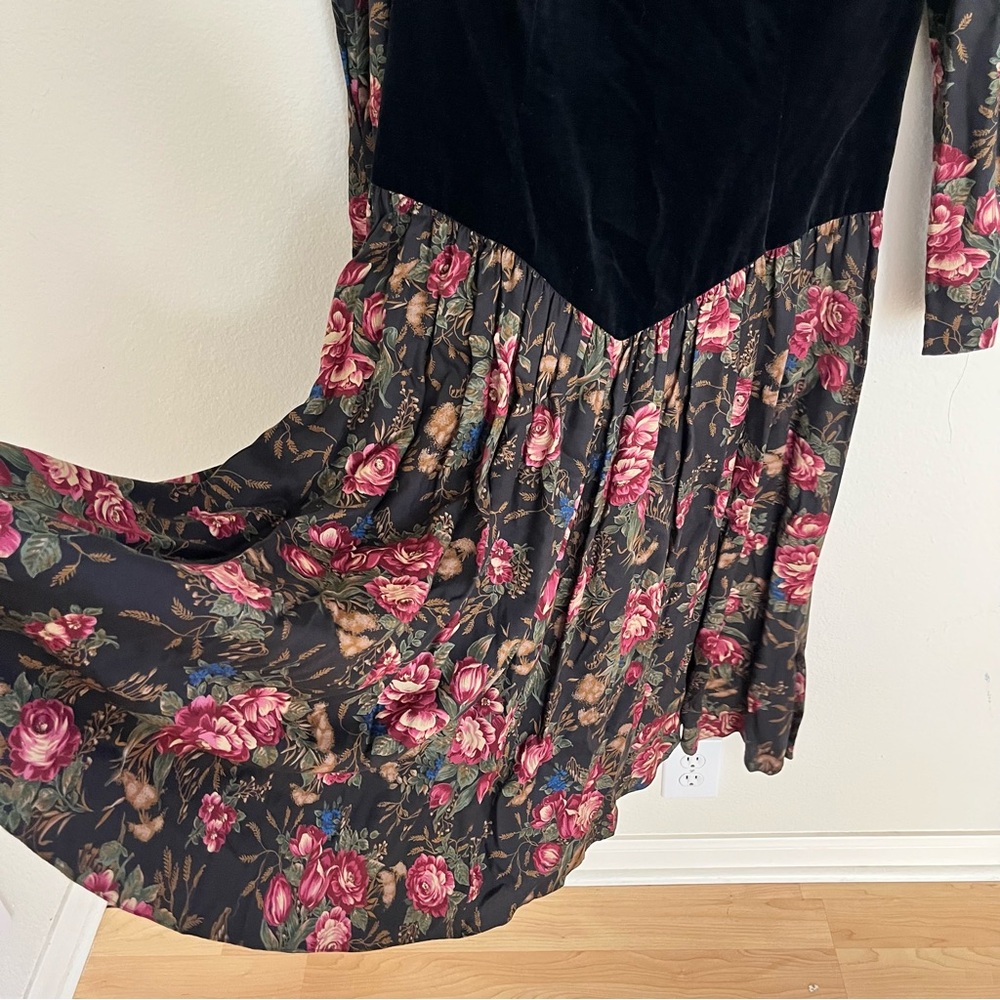 Rare Donna Morgan Vintage Fairy Velvet‎ Dress Romantic Goth Dark Whimsigoth 14 - Picture 14 of 14